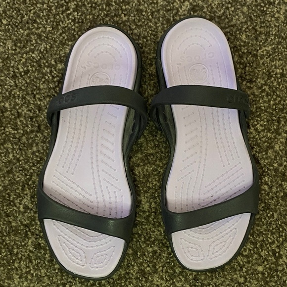 CROCS Women's Sandals in Black and Lavender - Picture 1 of 4